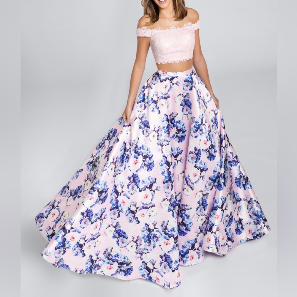 Ellie Wilde Off-Shoulder Two-Piece Prom Dress